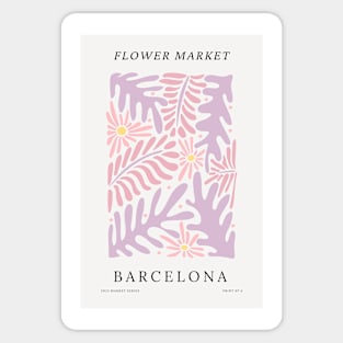 Retro Flower Market Barcelona Botanical Sticker